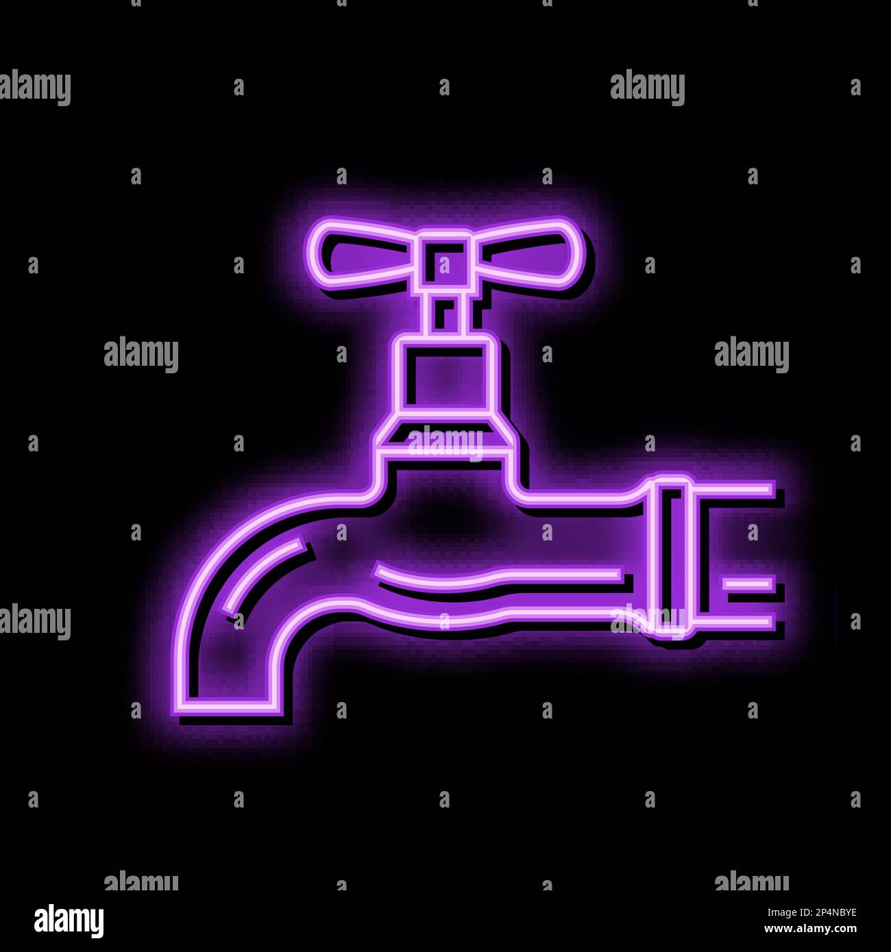 faucet copper metal neon glow icon illustration Stock Vector Image ...