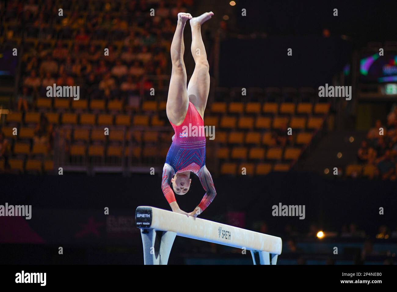 Jennifer Gadirova (United Kingdom). European Championships Munich 2022: Artistic Gymnastics, Women's Team Finals Stock Photo