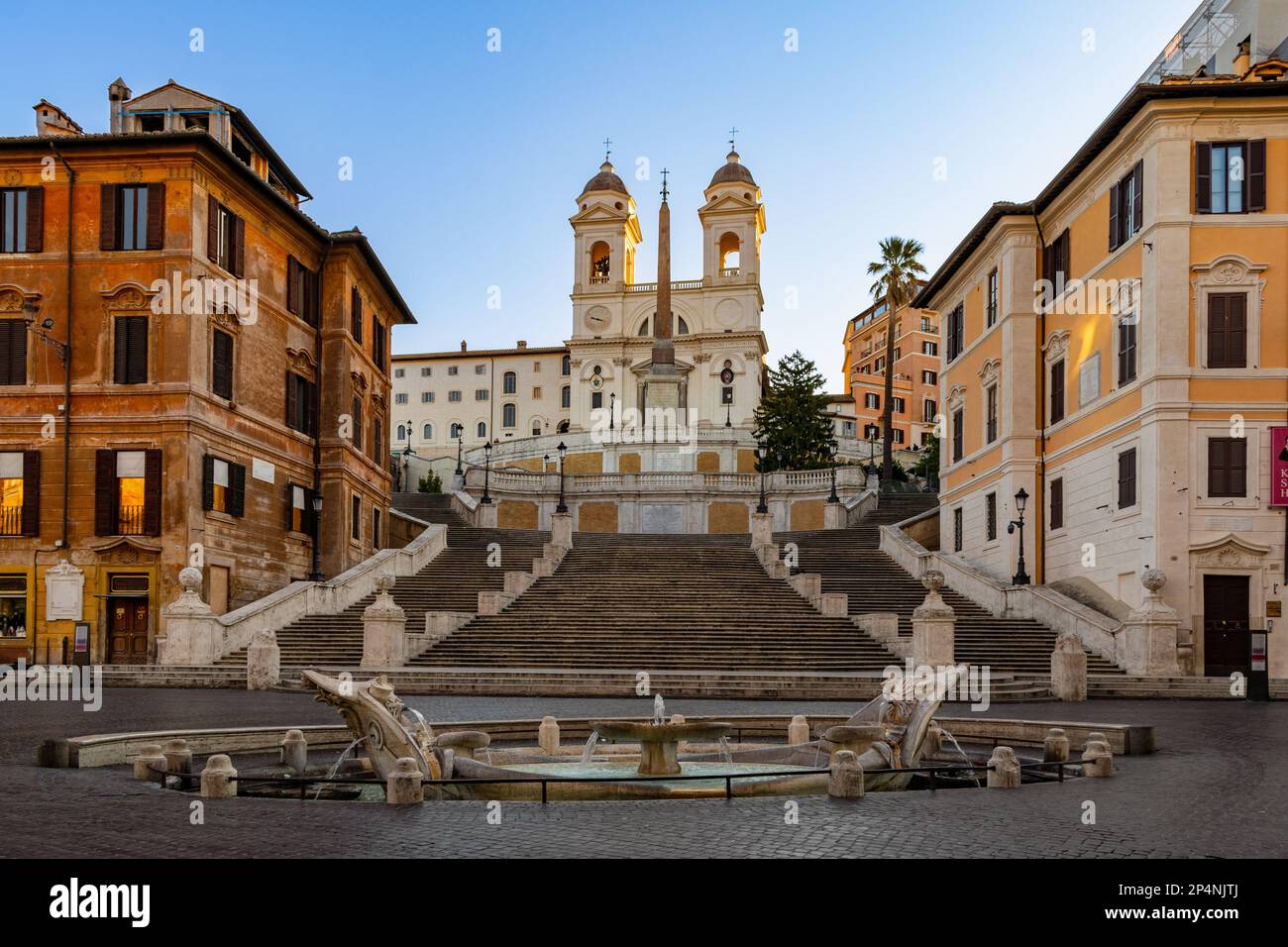 The historical Spanish Steps, the monumental stairway of 135 steps in 