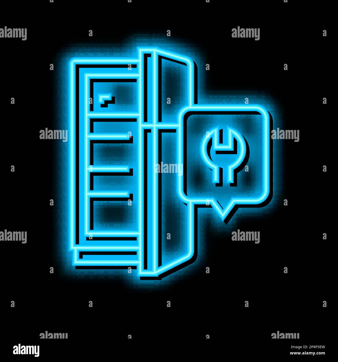 refrigerator repair neon glow icon illustration Stock Vector Image ...