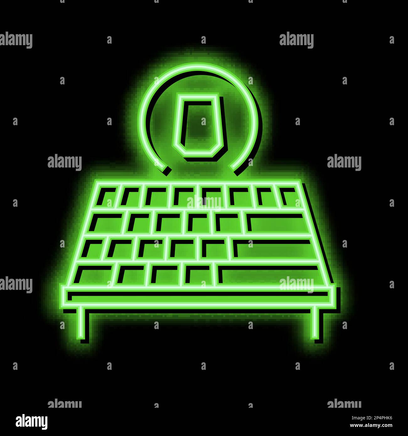 asphalt shingles roof neon glow icon illustration Stock Vector Image ...