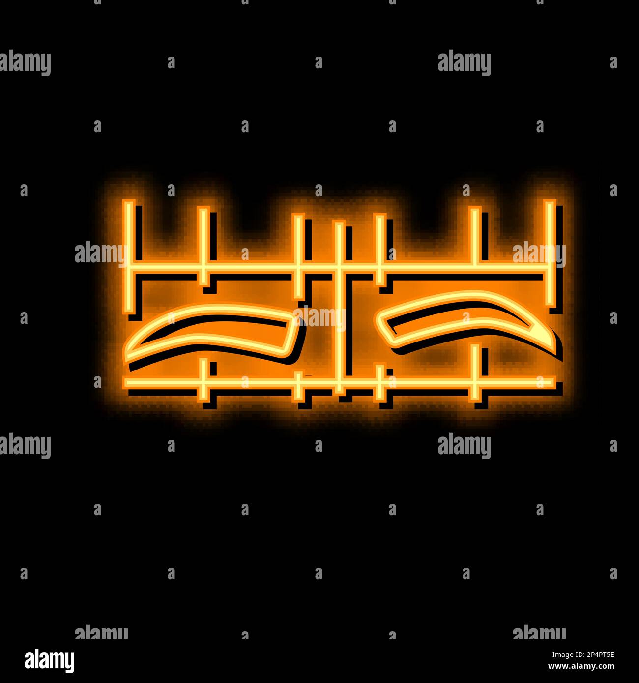 asymmetrical eyebrow features neon glow icon illustration Stock Vector ...