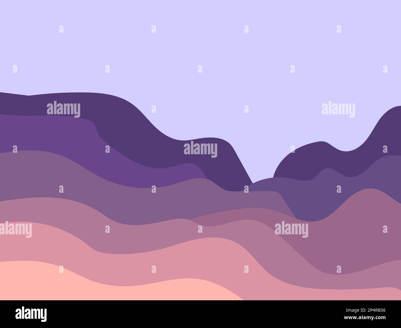 Desert landscape with dunes in a minimalist style. Flat design. Boho