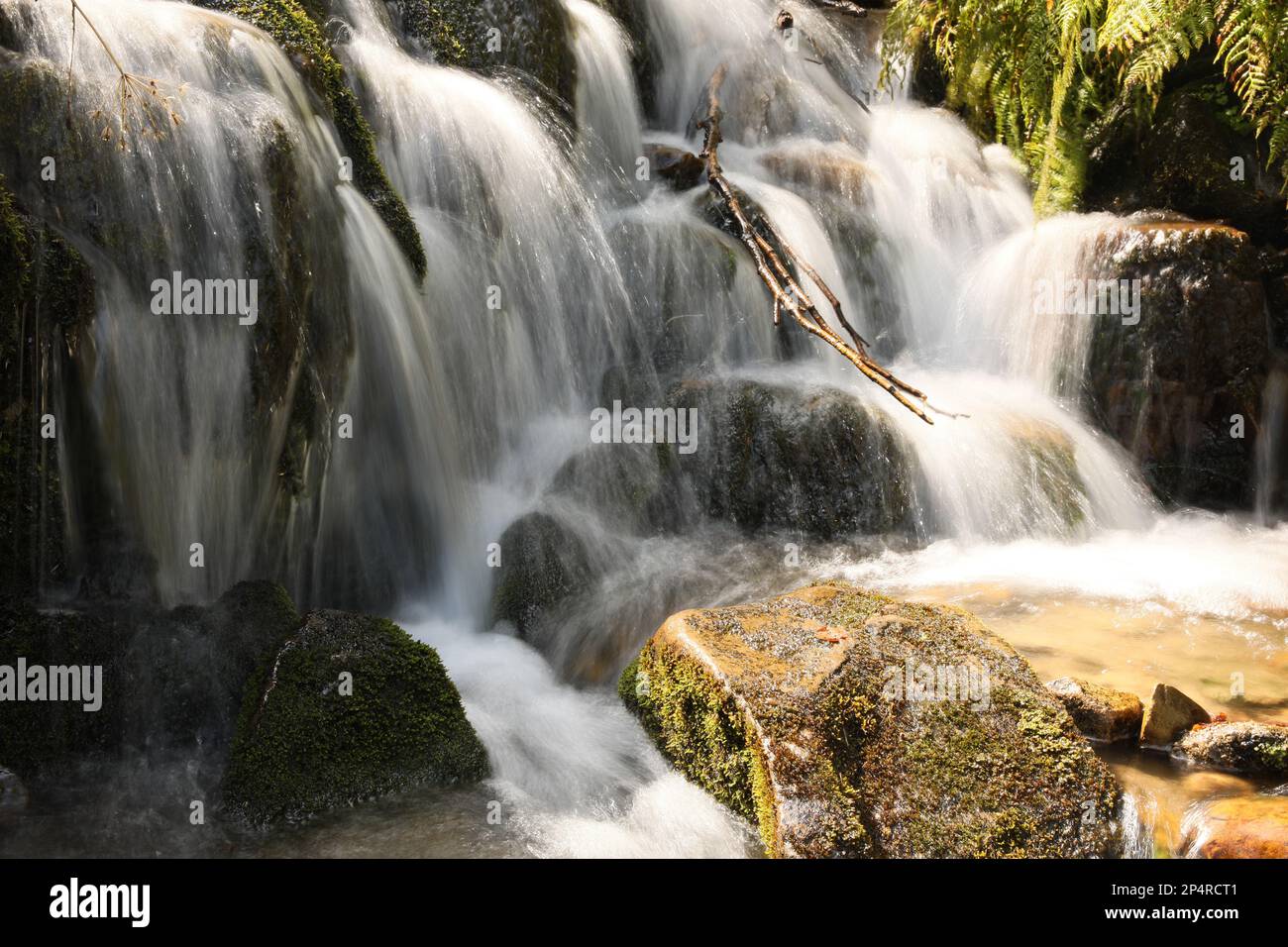 Waterfall Rct Sunlit mountain stream cascade hi-res stock photography and images - Alamy