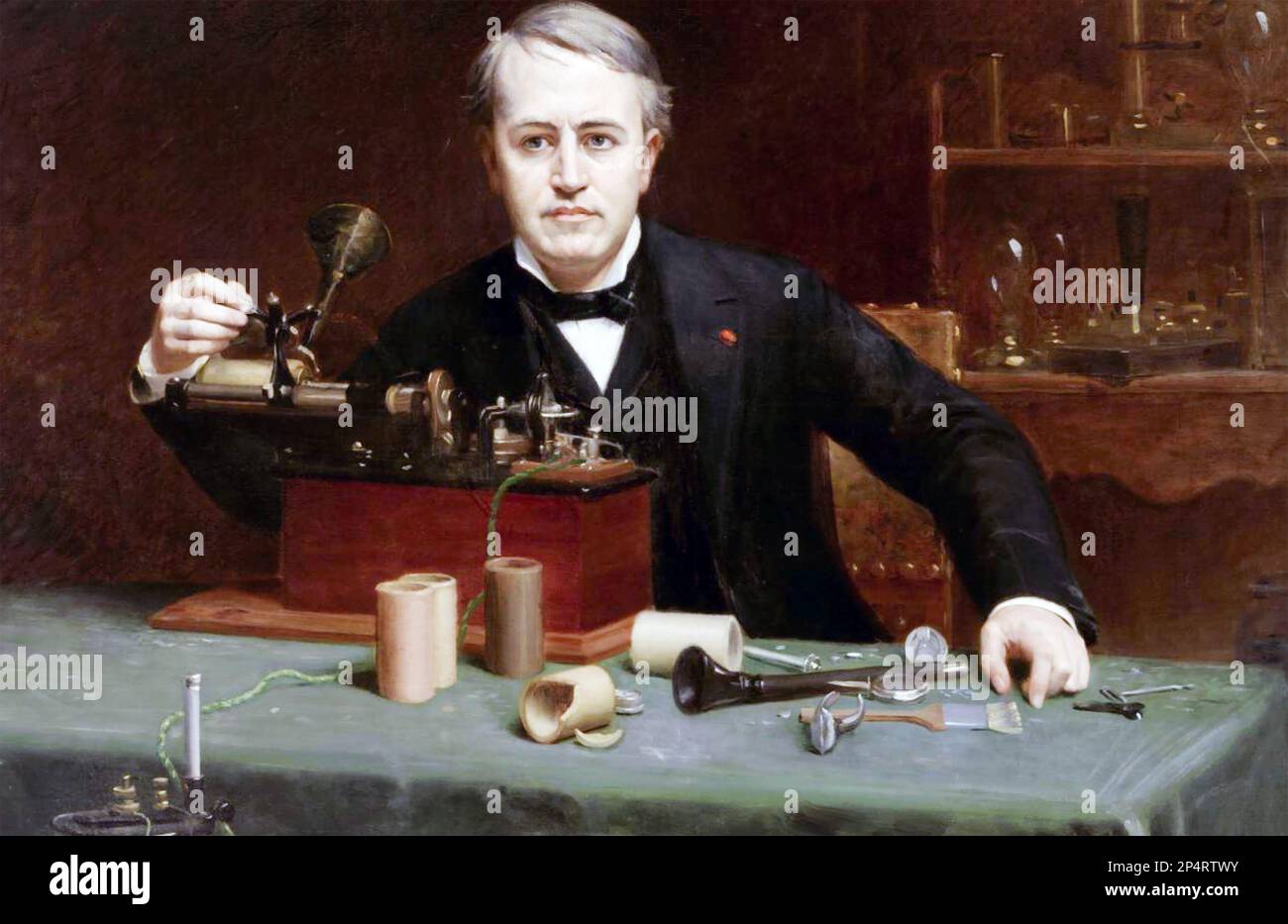 THOMAS ALVA EDISON )1847-1931) American inventor and businessman painted by Abraham Anderson IN 1890 Stock Photo