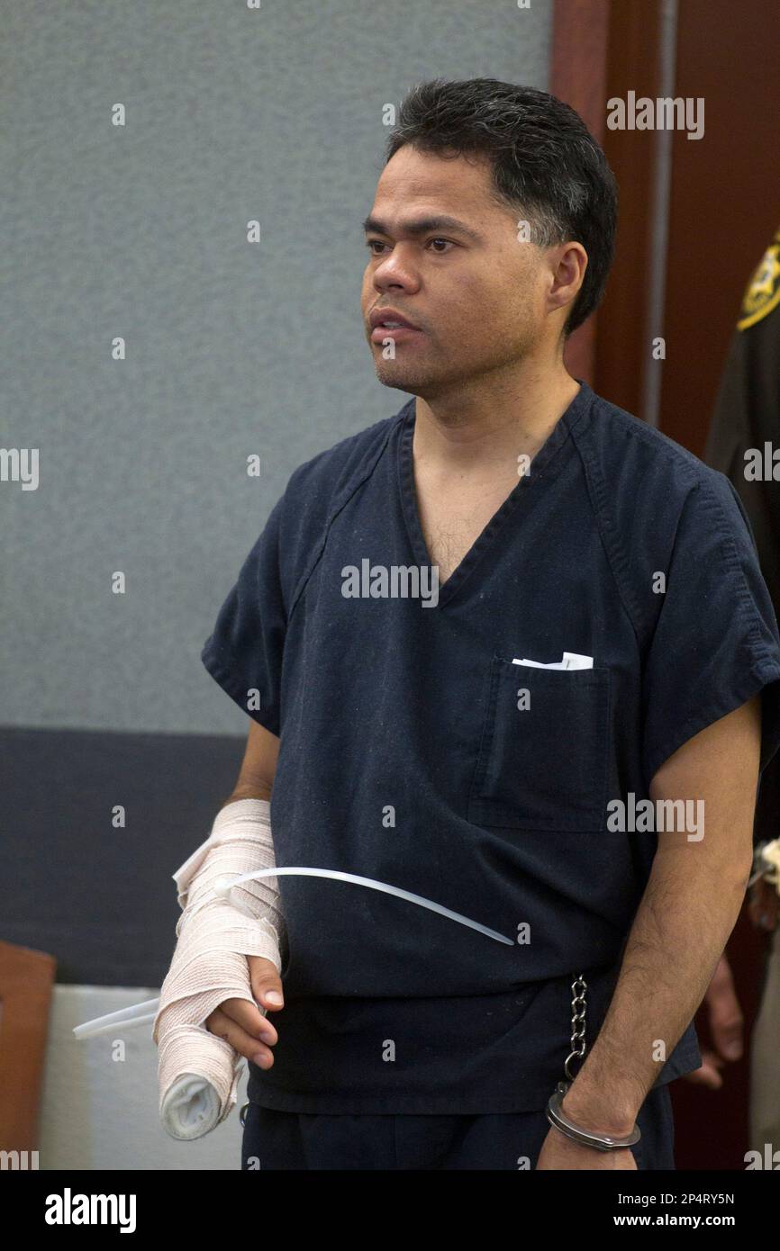 Richard Magdayo Dahan appears in court at the Regional Justice Center in Las  Vegas Wednesday, Jan. 15, 2014. Dahan, 40, is accused of killing his  28-year-old wife, Daisy Casalta Dahan. Las Vegas