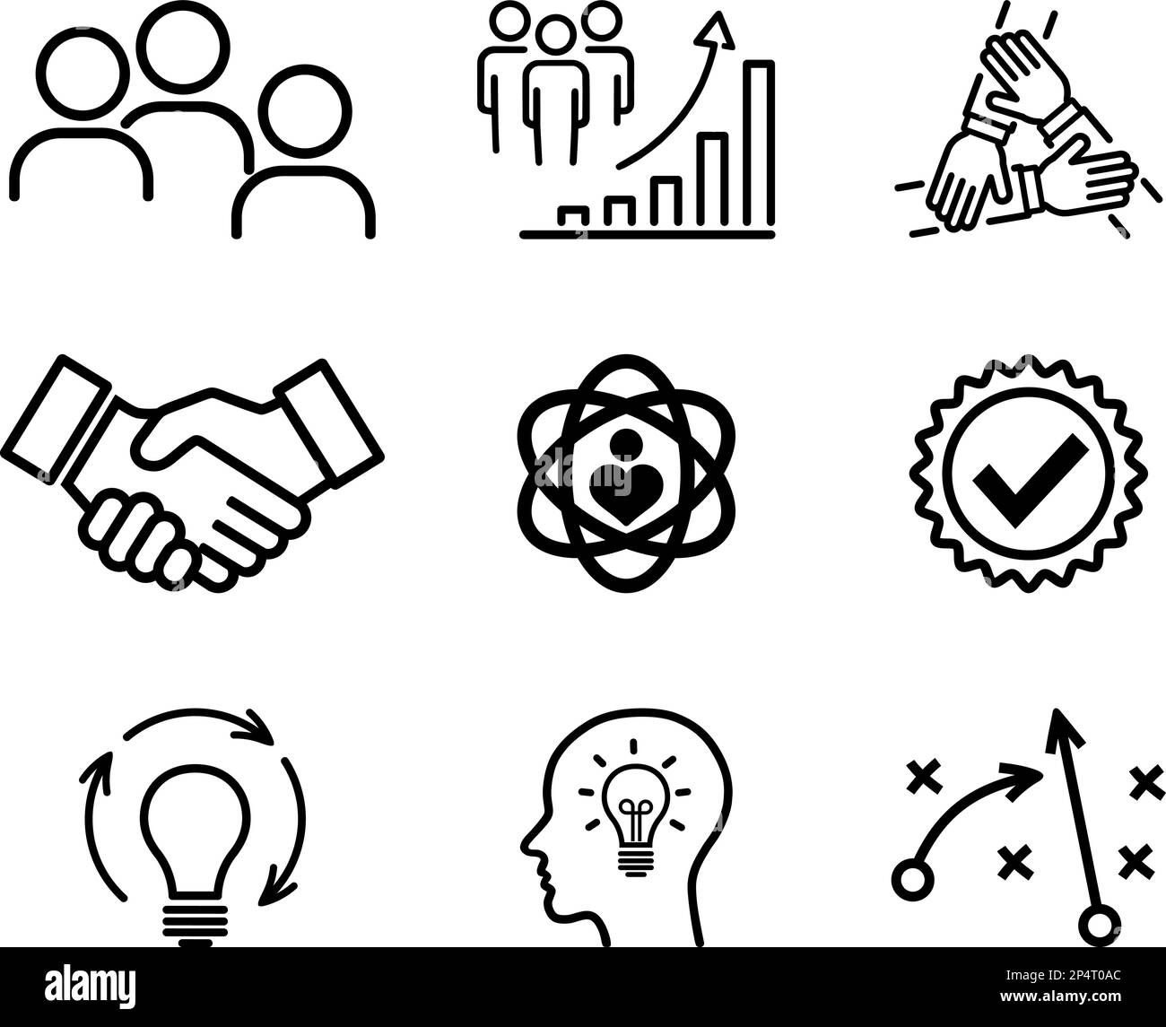 Core value icons as concept of company or corporate business management Stock Vector