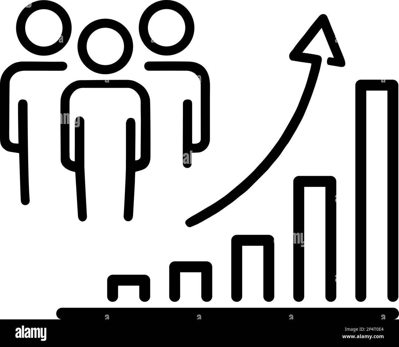 Growth chart icon as a concept of growing career and business Stock Vector