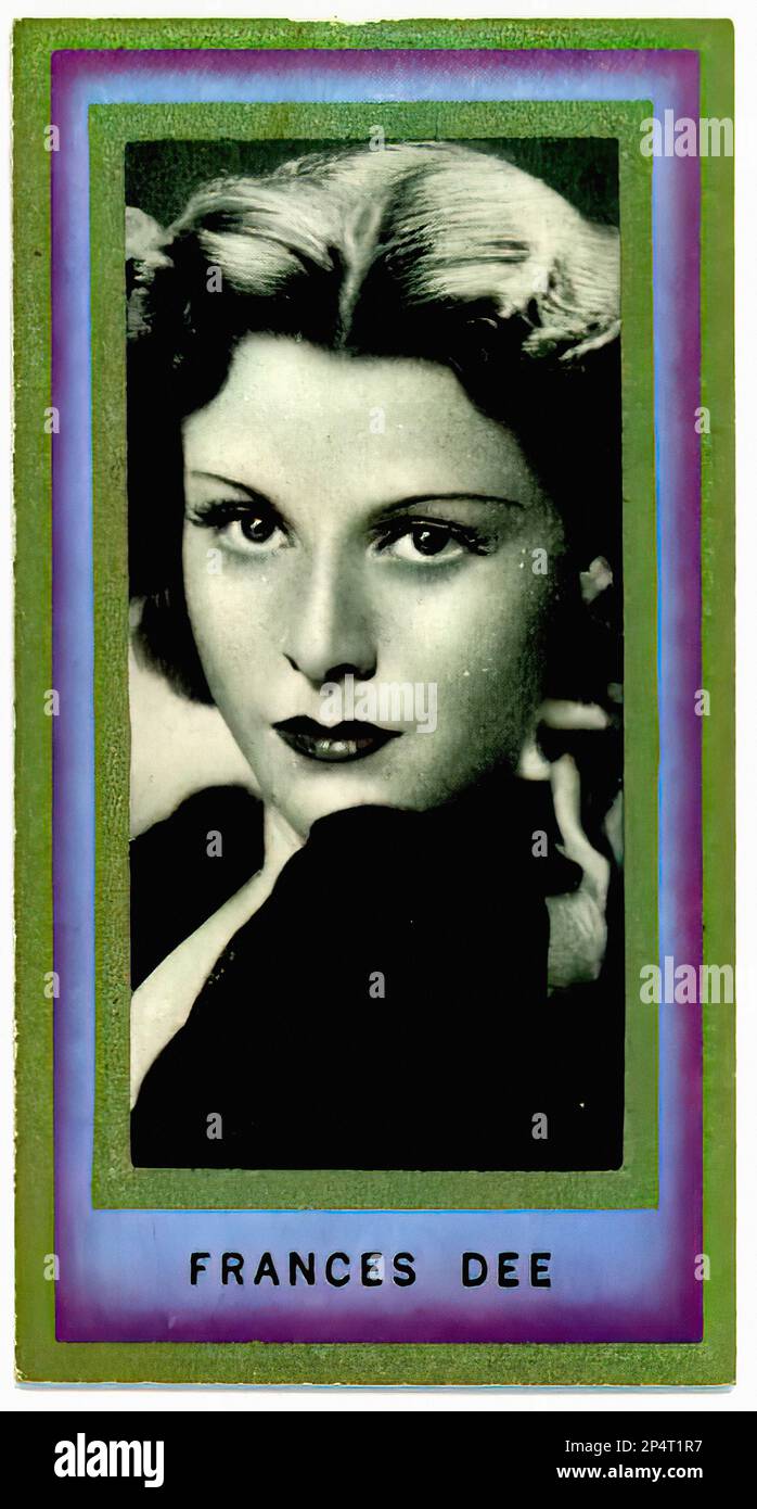 Portrait of Frances Dee  - Vintage Cigarette Card Stock Photo