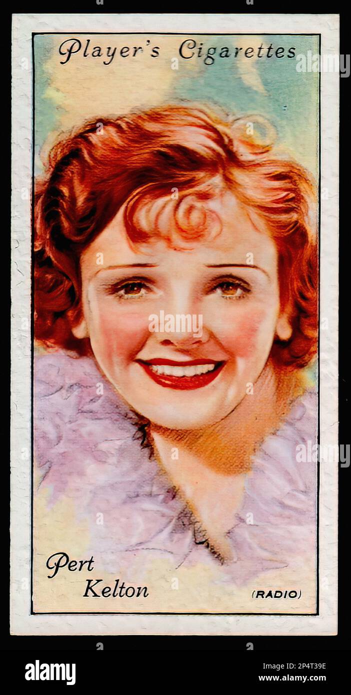 Portrait of Pert Kelton - Vintage Cigarette Card Stock Photo