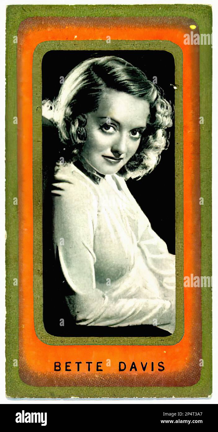 Portrait of Bette Davis - Vintage Cigarette Card 03 Stock Photo - Alamy