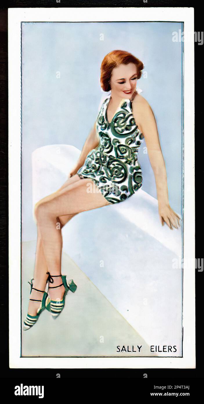 Portrait of actress Sally Eilers Vintage Cigarette Card Stock Photo