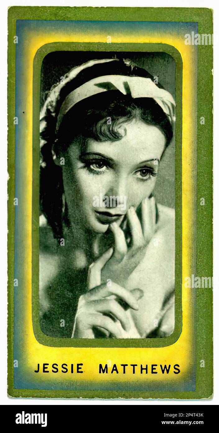 Portrait of Jessie Matthews  - Vintage Cigarette Card Stock Photo