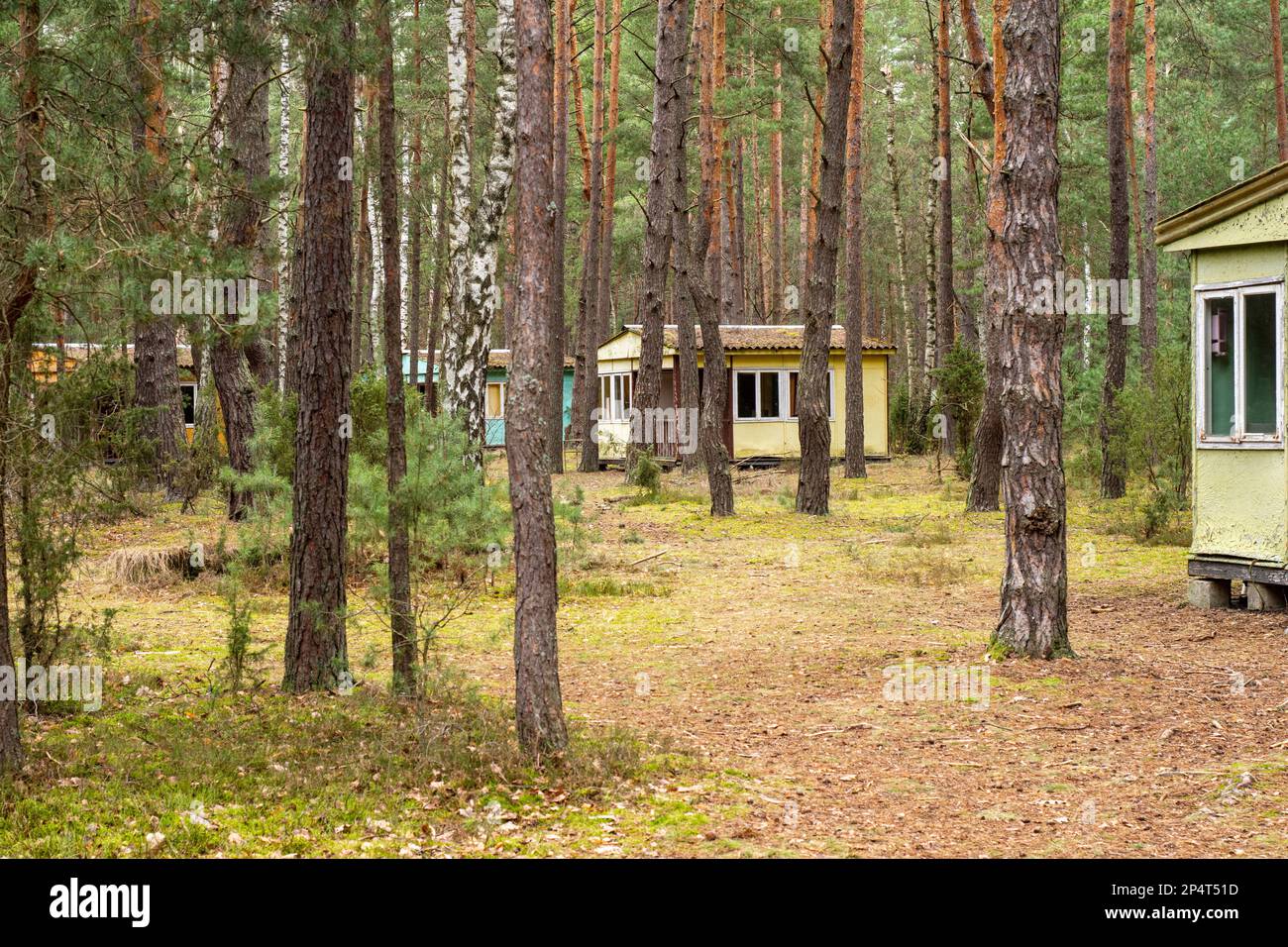 Abandoned Wooden Mobile Homes In A Forgotten Abandoned Holiday Resort
