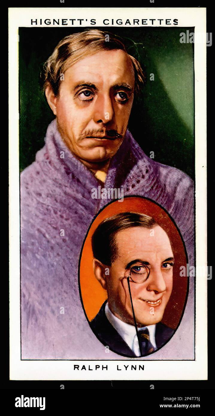 Portrait of Ralph Lynn - Vintage Cigarette Card Stock Photo