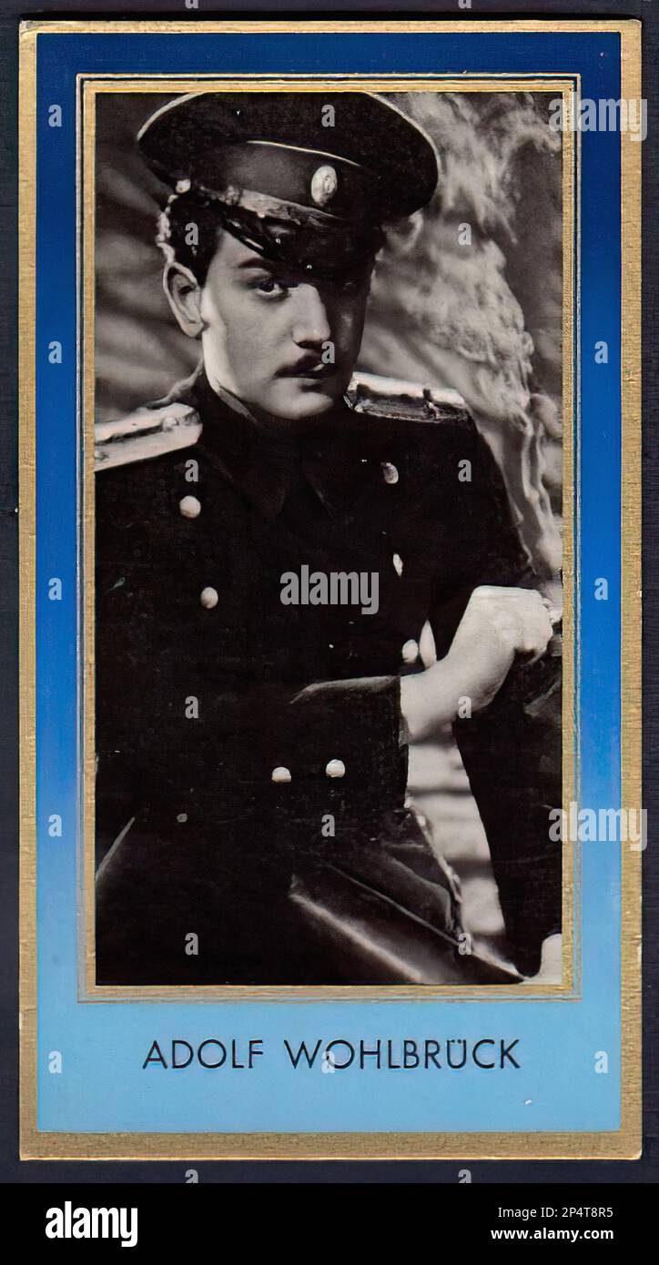 Portrait of Adolf Wohlbrück  - Vintage German Cigarette Card 01 Stock Photo
