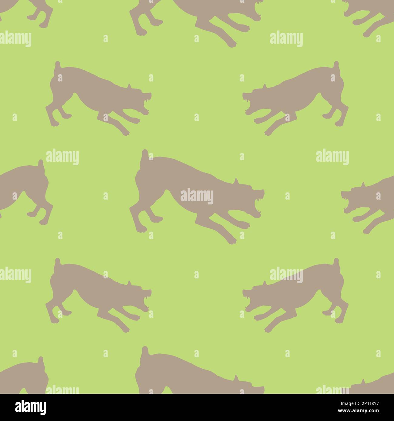 Agressive zwergpinscher puppy is attacking. Seamless pattern. Dog silhouette. Endless texture. Design for wallpaper, fabric, template, surface design. Stock Vector