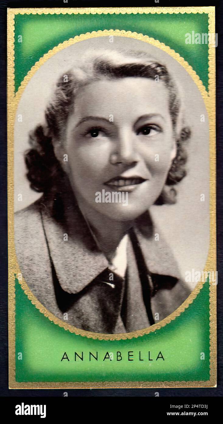 Portrait of actress  Annabella - Vintage German Cigarette Card Stock Photo
