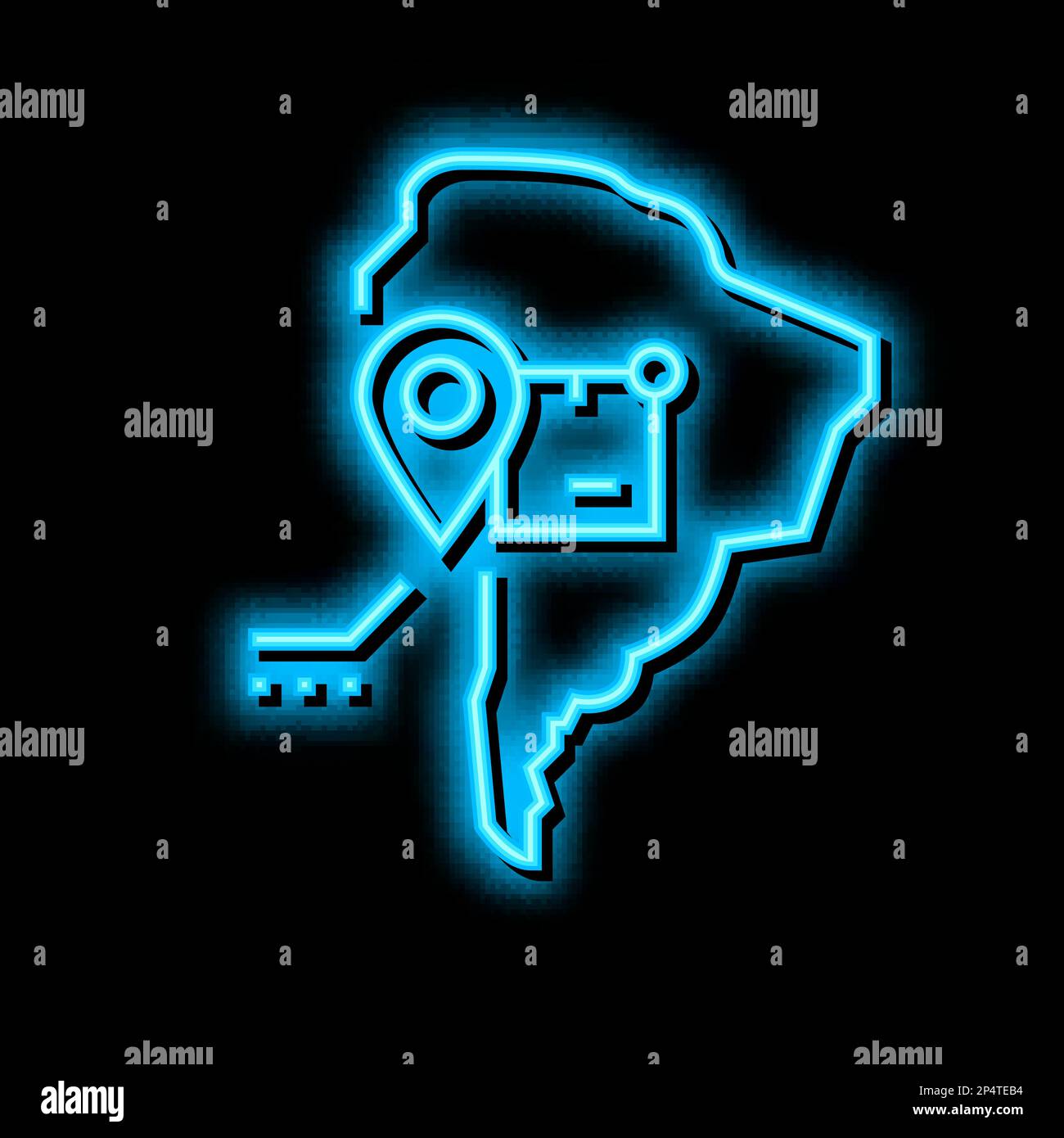 south america shipment tracking neon glow icon illustration Stock ...