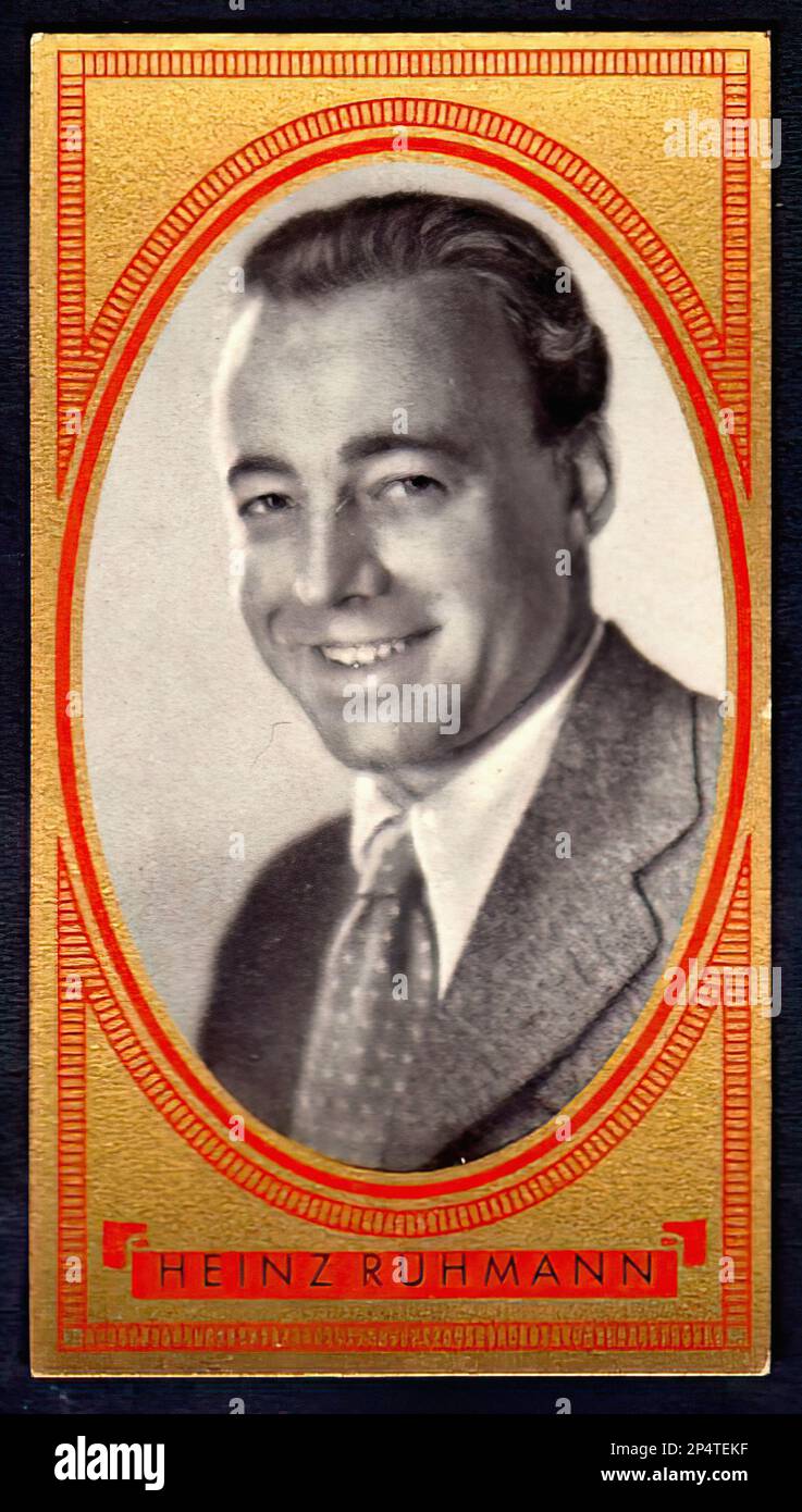 Portrait of Heinz Rühmann  - Vintage German Cigarette Card 01 Stock Photo