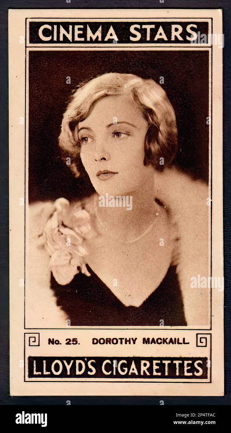 Portrait of Dorothy Mackaill - Vintage Cigarette Card Stock Photo