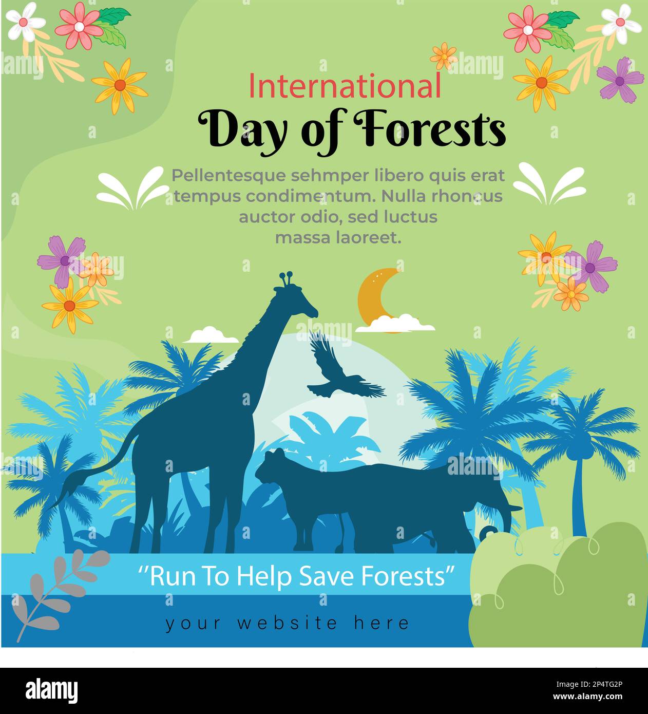 Ecology concept with Green Eco Earth and Trees. Vector illustration ...