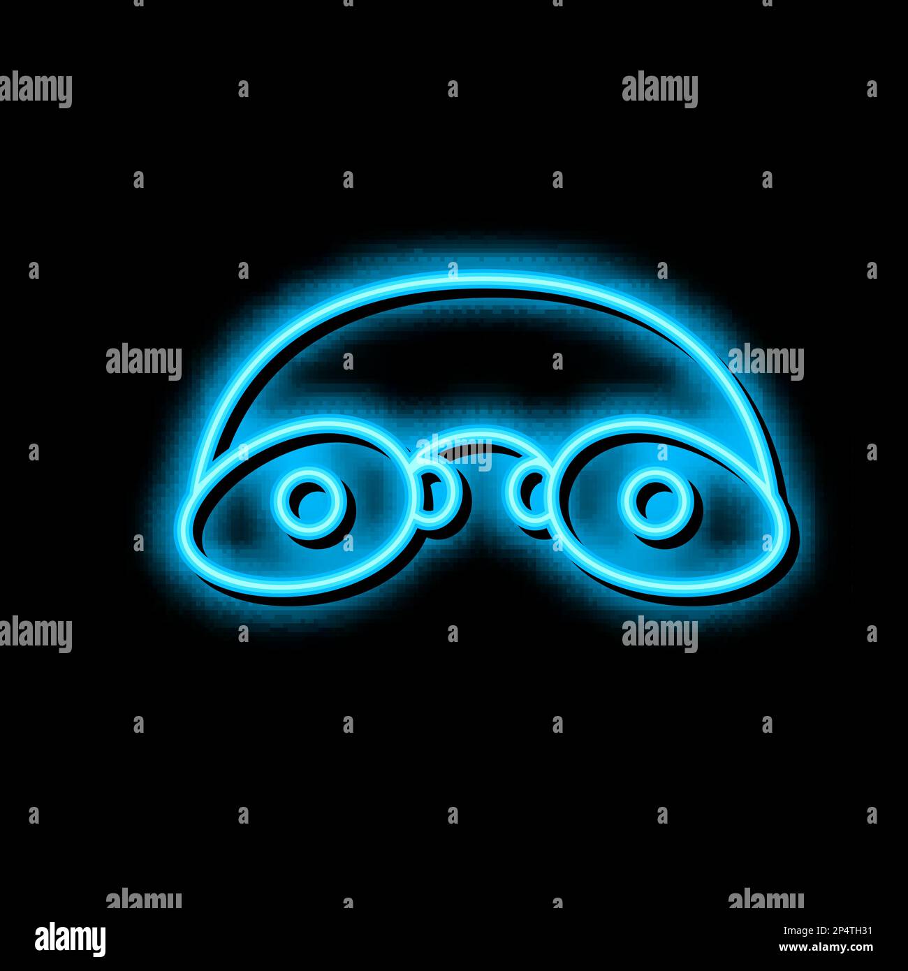 glasses solarium accessory neon glow icon illustration Stock Vector