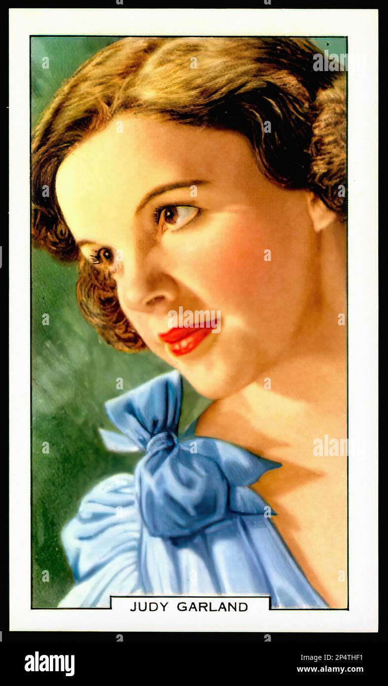 Portrait of Judy Garland - Vintage Cigarette Card Stock Photo