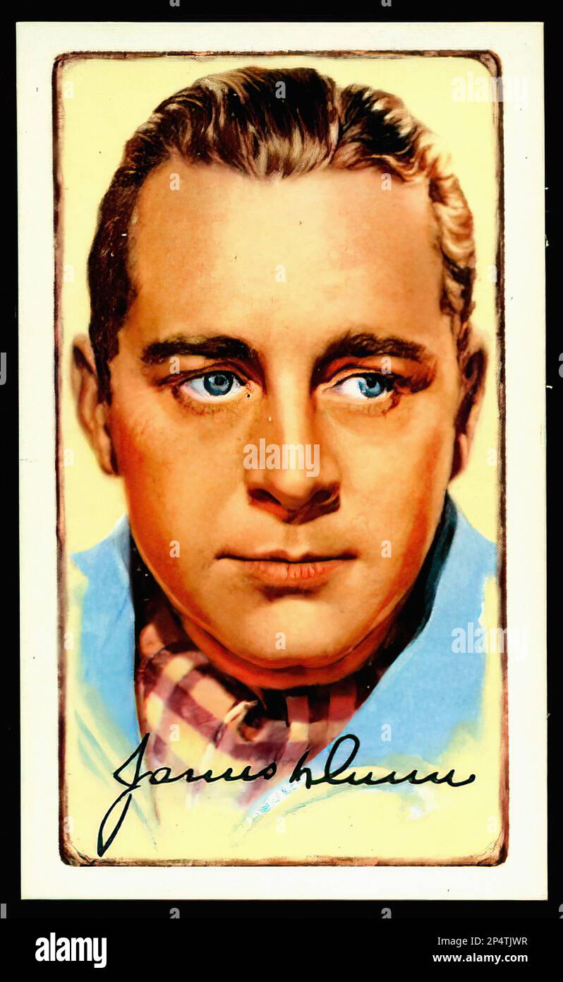 Portrait of actor James Dunn - Vintage Cigarette Card Stock Photo - Alamy