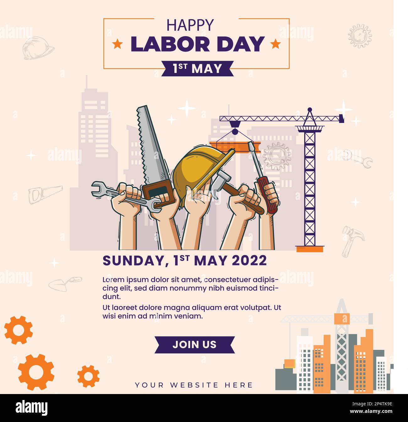 Happy Labour Day 1st May. International Labour Day Vector Art template design Stock Vector