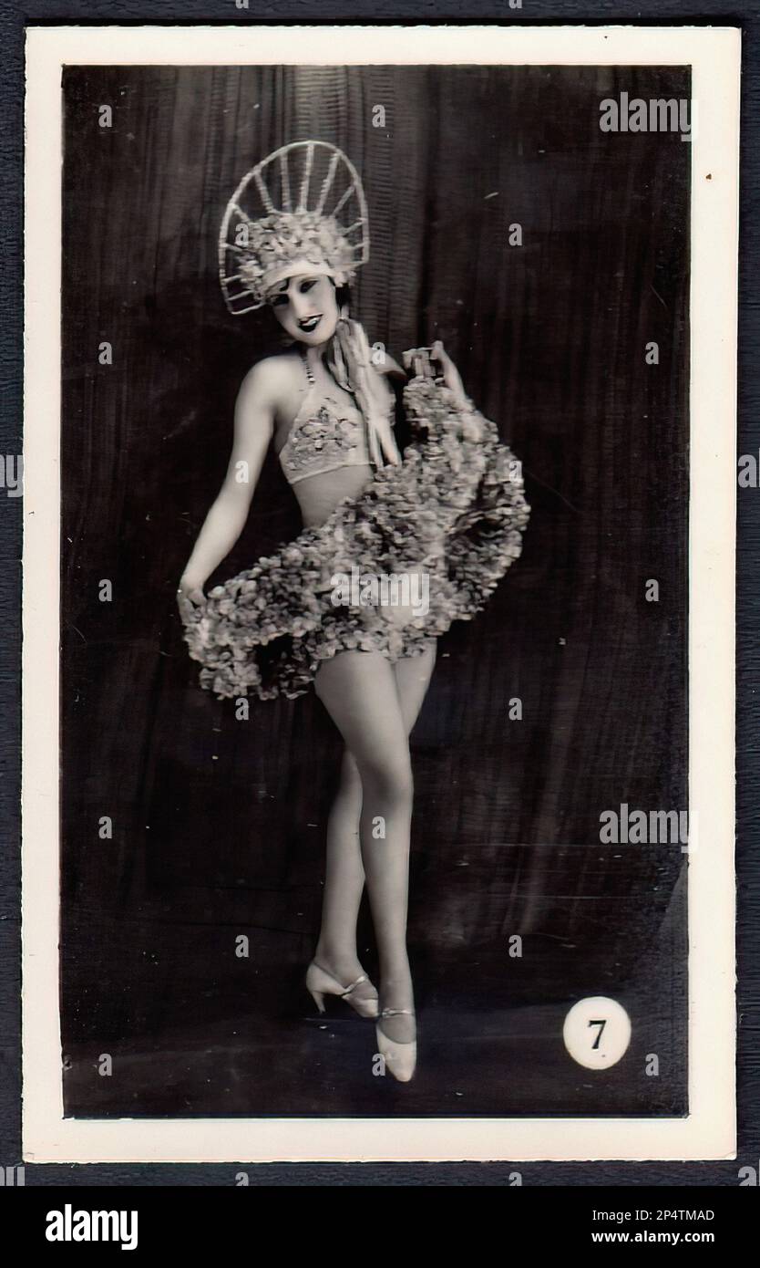 Portrait of Dancer Mademoiselle Pepa - Vintage Cigarette Card Stock Photo