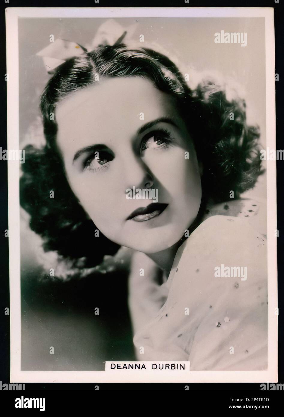 Portrait of Deanna Durbin - Vintage Cigarette Card Stock Photo