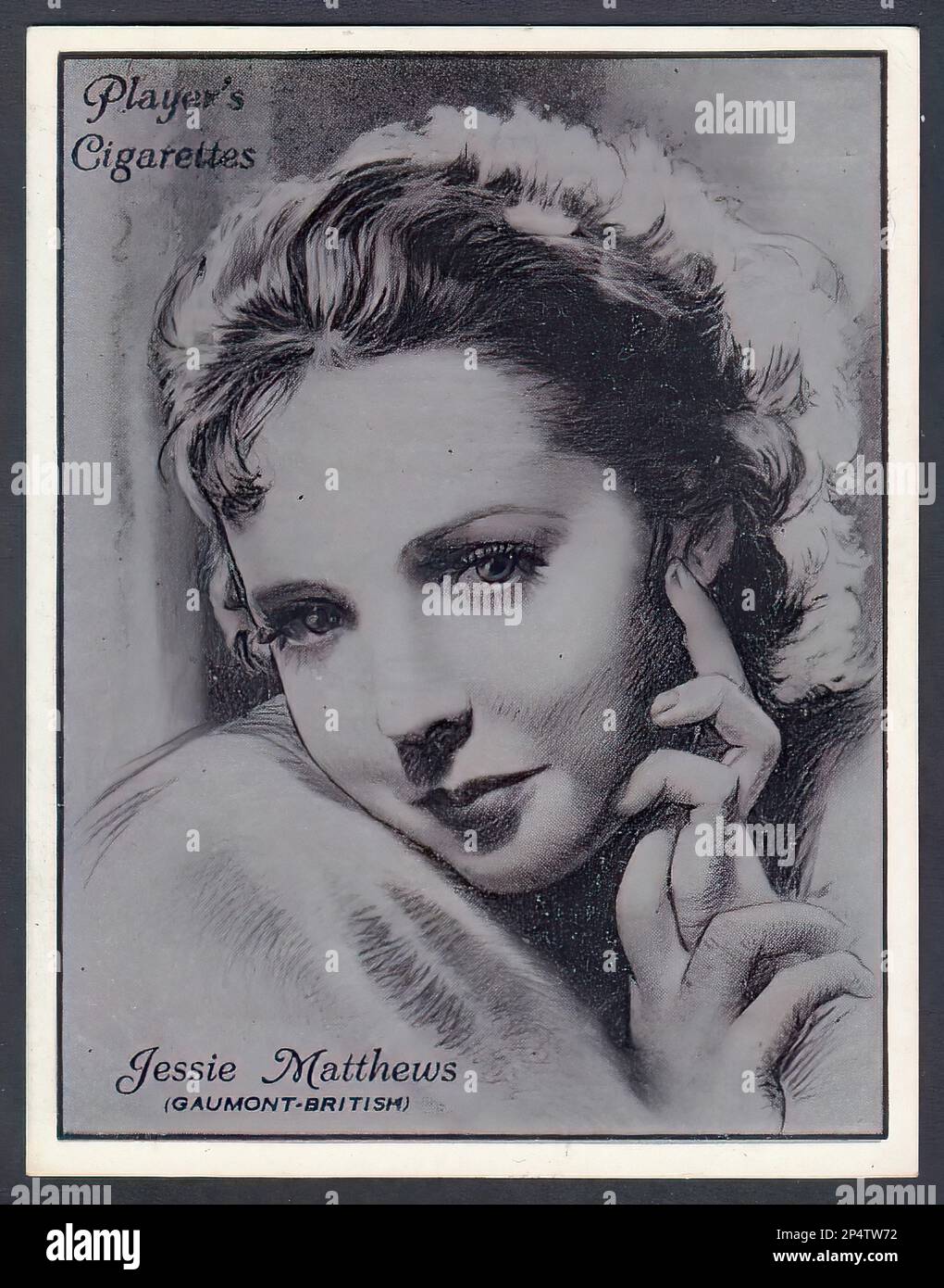 Portrait of Jessie Matthews  - Vintage Cigarette Card 01 Stock Photo