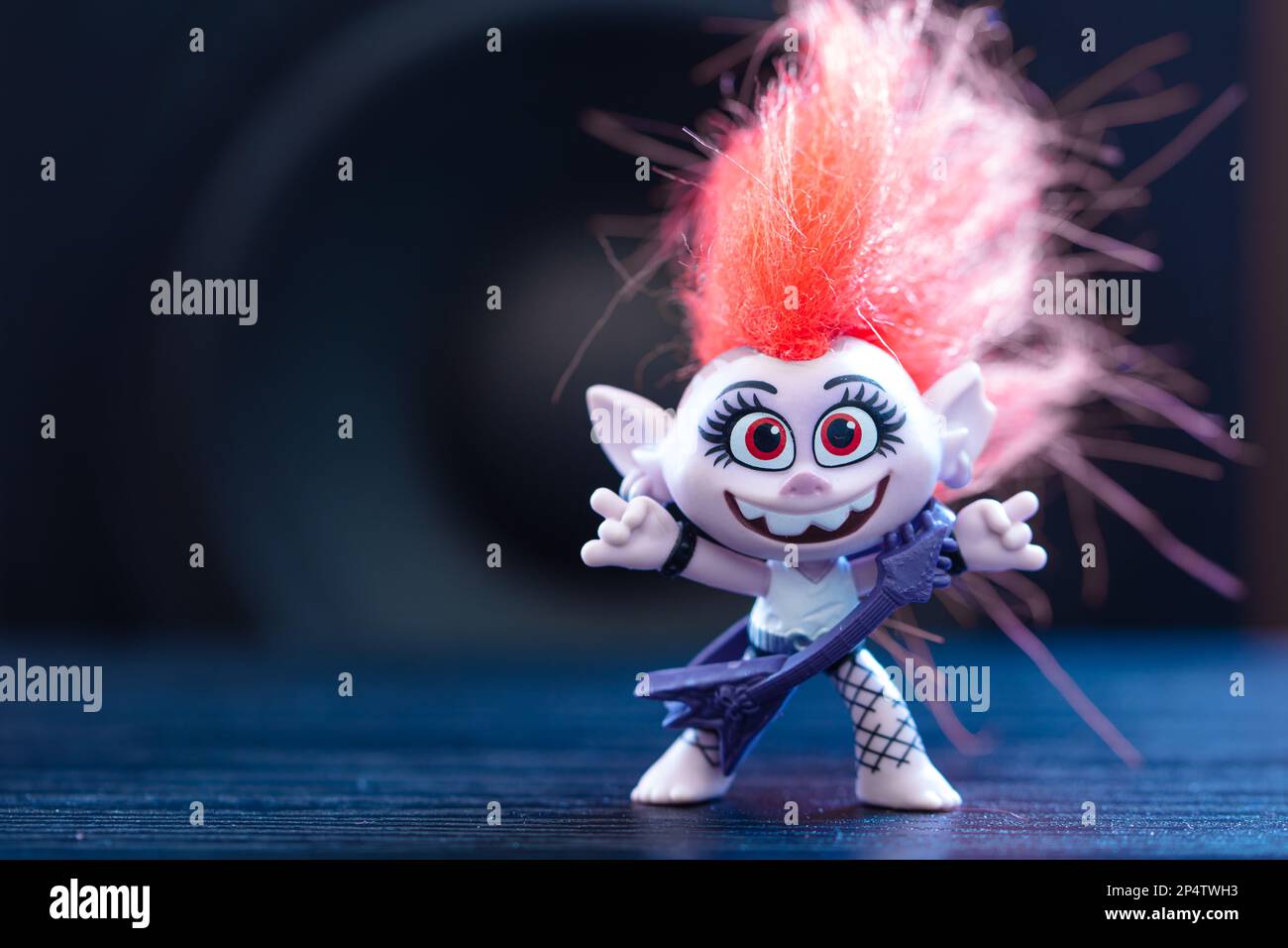 Lviv, Ukraine March 6, 2023 Queen Barb, rock troll from Trolls World