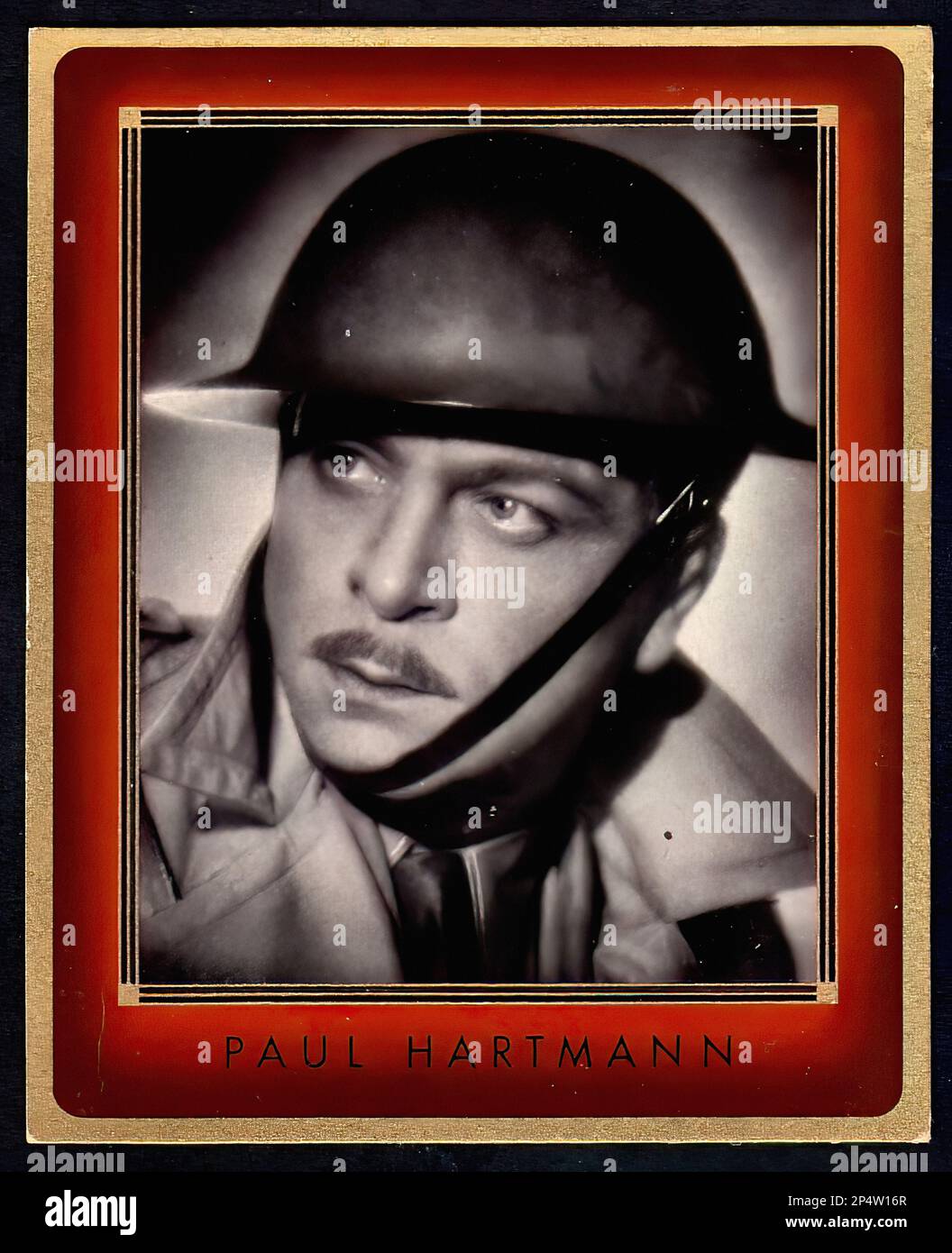Portrait of Paul Hartmann - Vintage German Cigarette Card Stock Photo