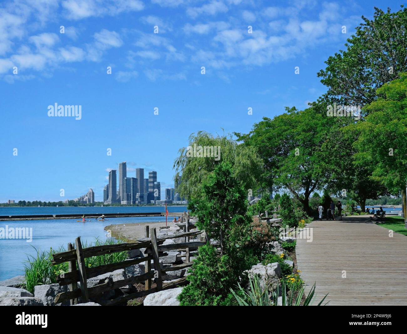Toronto waterfront park and boardwalk near Sunnyside Beach Stock Photo