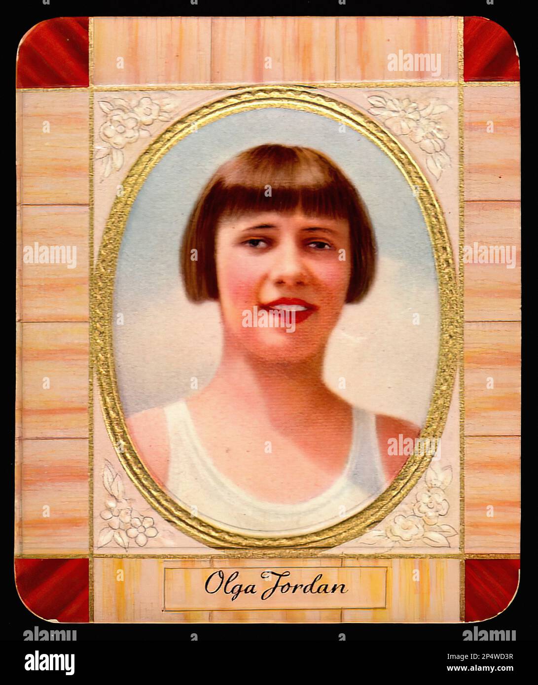 Portrait of Olga Jordan - Vintage German Cigarette Card Stock Photo - Alamy