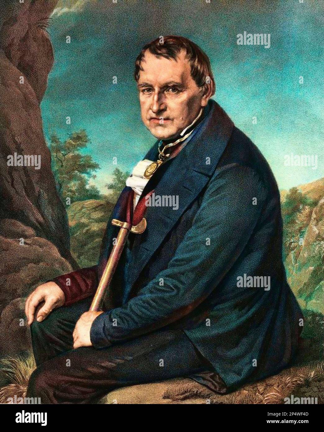 Leopold von Buch - German geologist and paleontologist  - Portrait de Leopold von Buch (1774-1853) geologue allemand Stock Photo