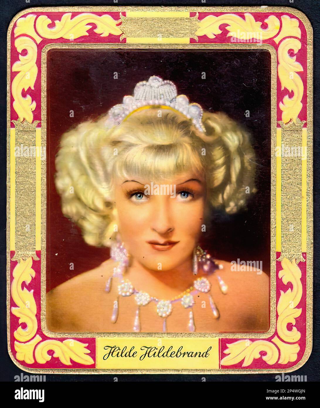 Old Hilde Portrait of Hilde Hildebrand - Vintage German Cigarette Card 01 Stock ...