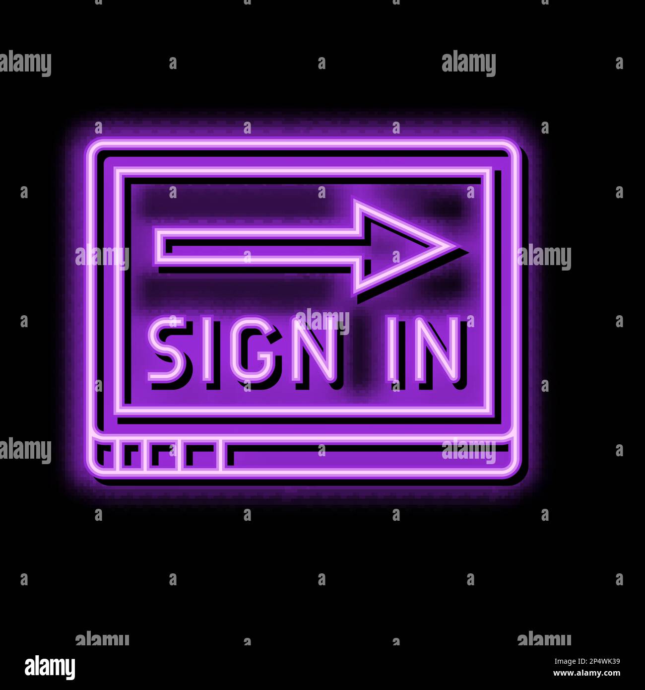 sign in registration neon glow icon illustration Stock Vector Image ...