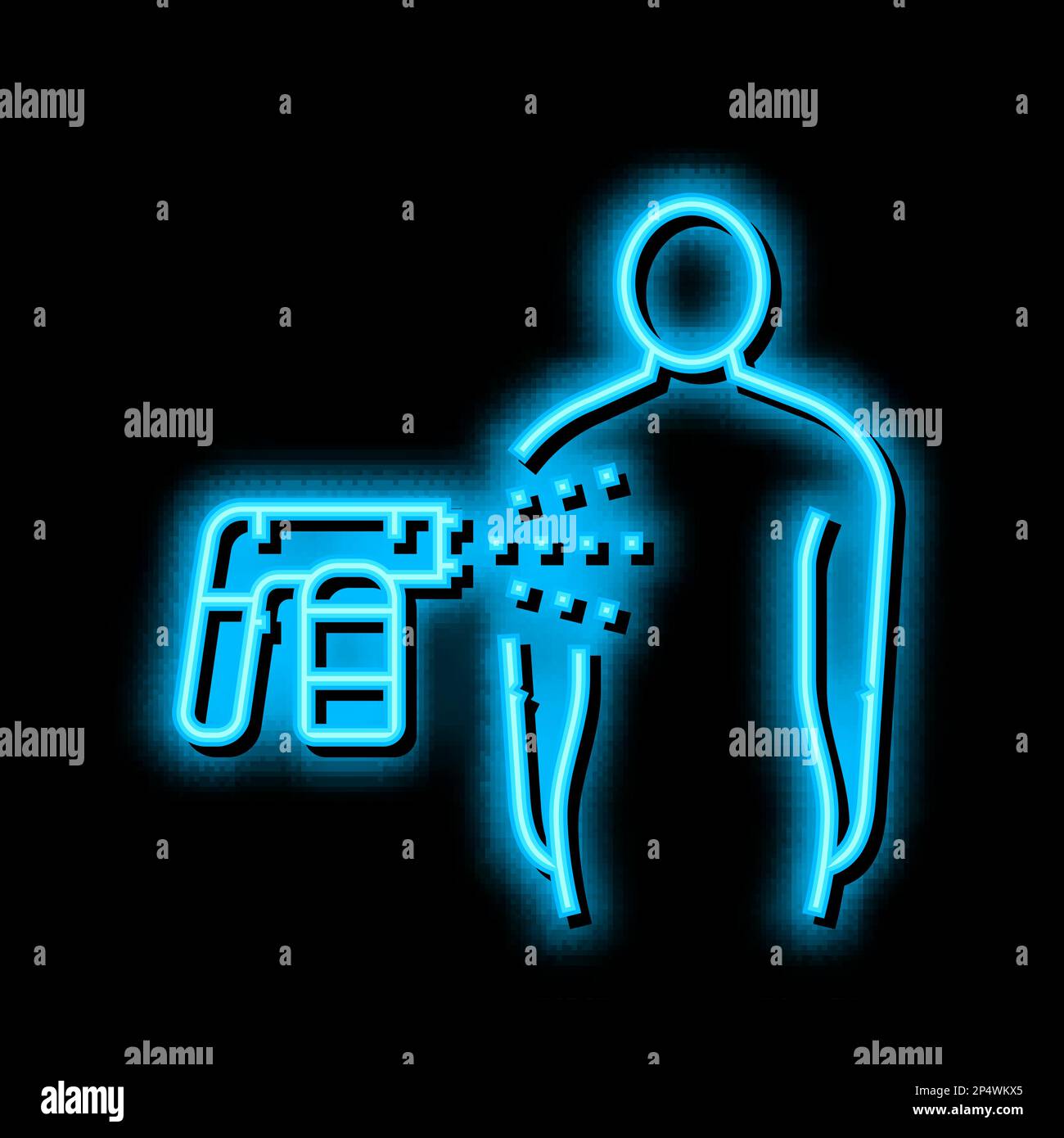 body tan paint neon glow icon illustration Stock Vector