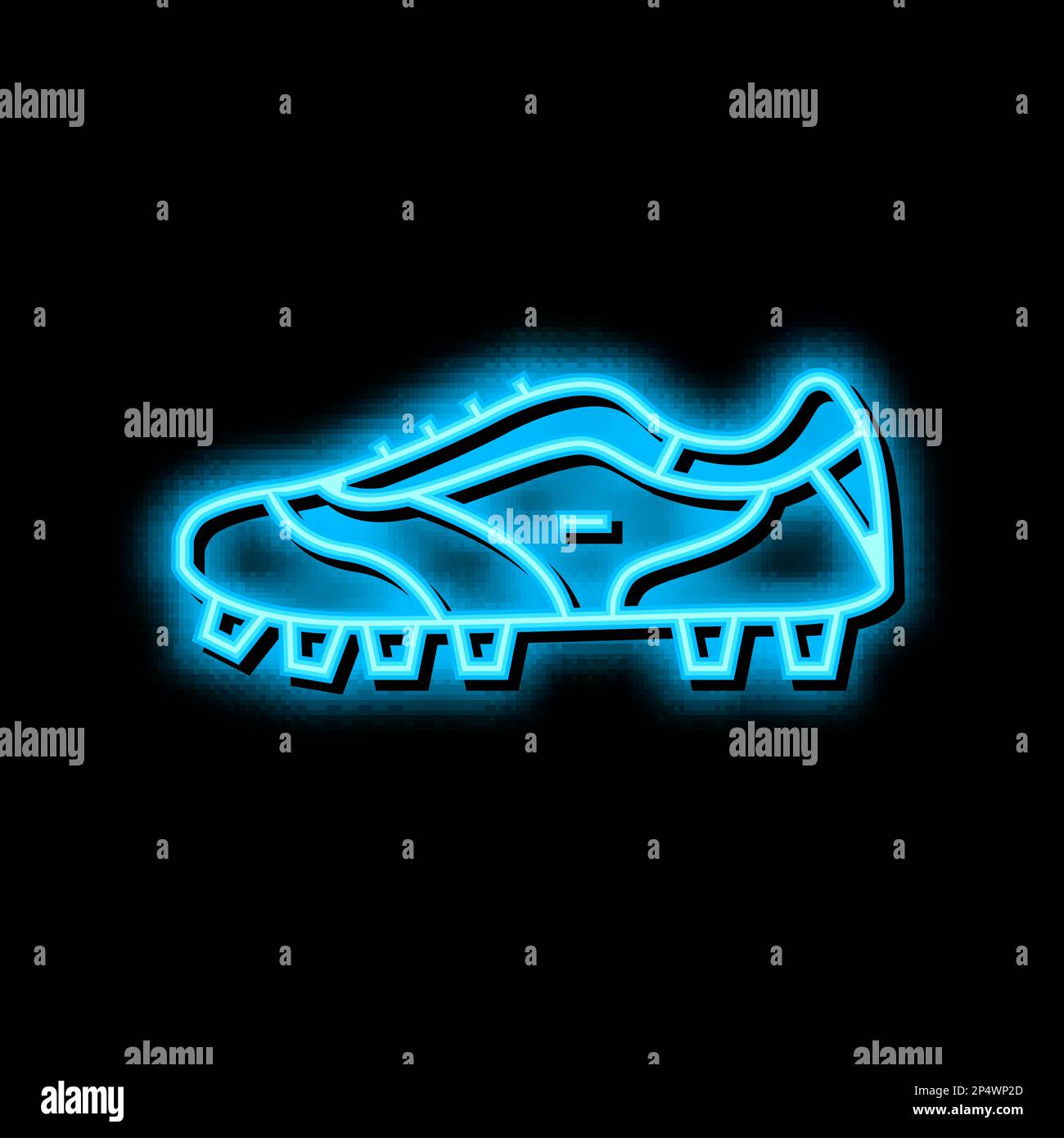 sneaker shoe soccer player neon glow icon illustration Stock Vector ...