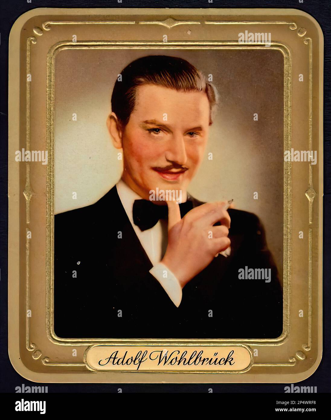 Portrait of Adolf (Anton) Wohlbrück - Vintage German Cigarette Card Stock Photo