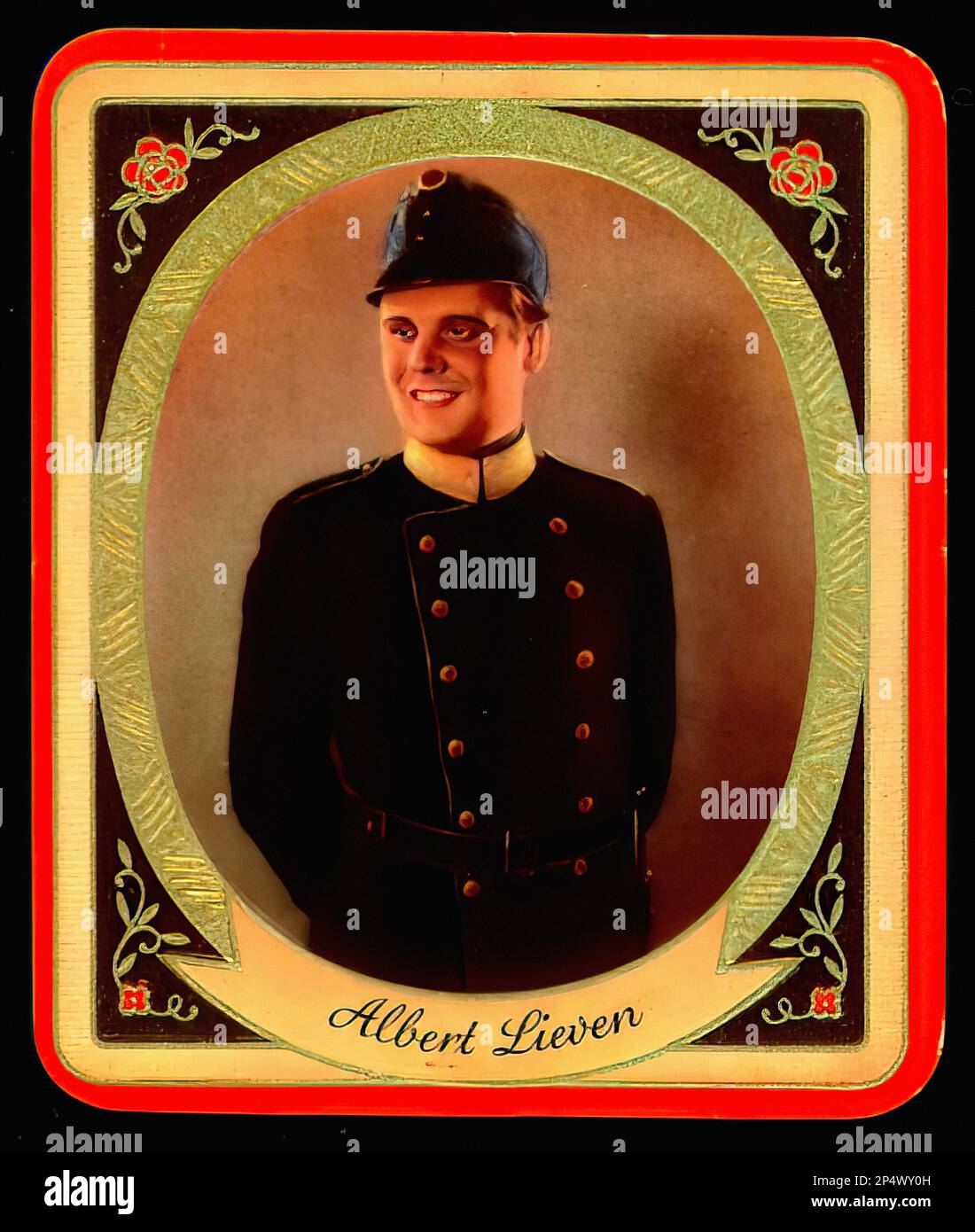Portrait of Albert Lieven - Vintage German Cigarette Card Stock Photo