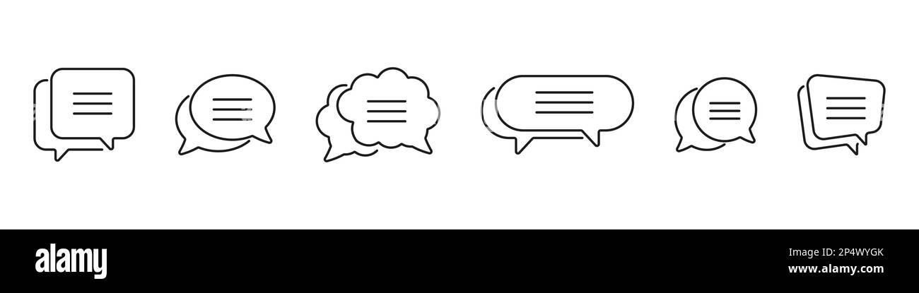 Speech bubbles icon set line style Stock Vector