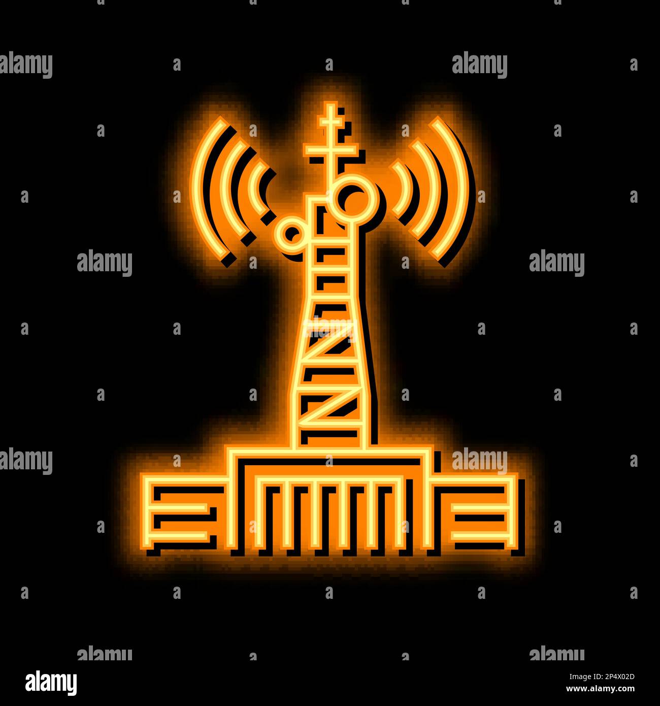 tower telecommunication neon glow icon illustration Stock Vector Image ...