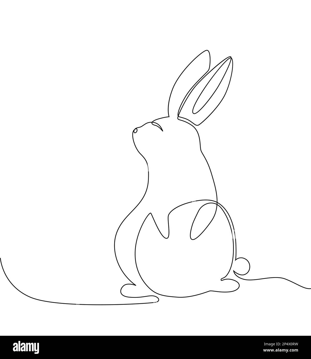 The Easter Bunny is drawn single line Stock Vector Image & Art Alamy