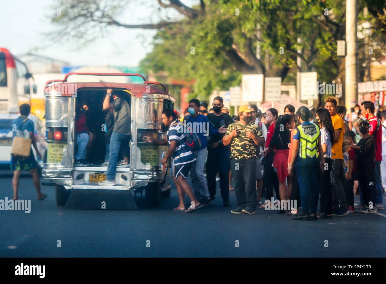 Quezon City, Philippines. 6th Mar, 2023. People wait for a ride during