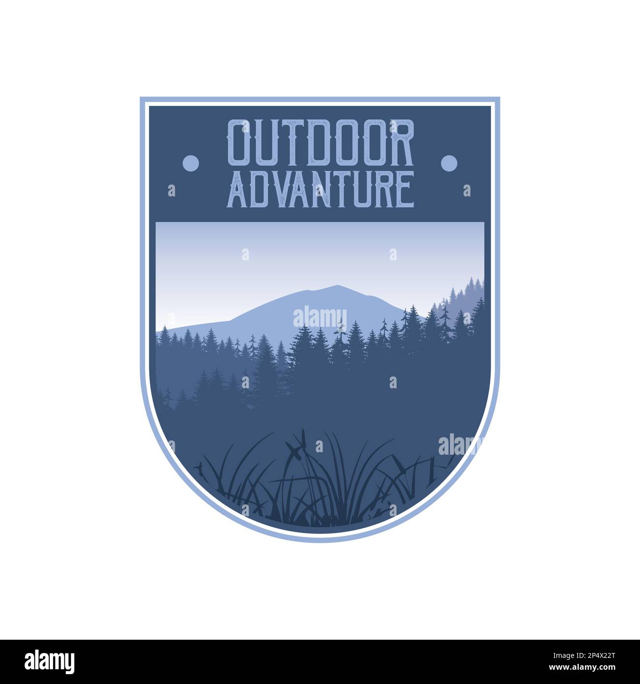 Adventure and mountain outdoor vintage logo template, badge or emblem style Pro Vector. Mountain Logo Outdoor Adventure, Badges, Banners, Emblem Pro V Stock Vector