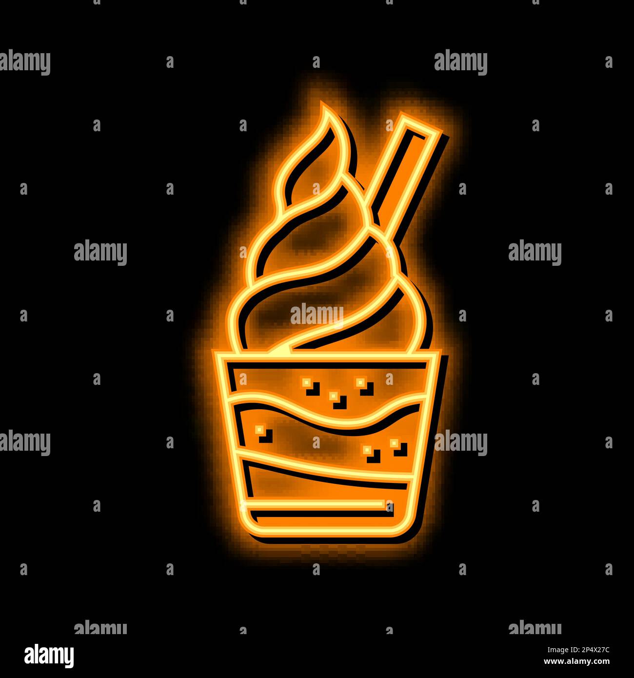 yogurt ice cream neon glow icon illustration Stock Vector Image & Art ...